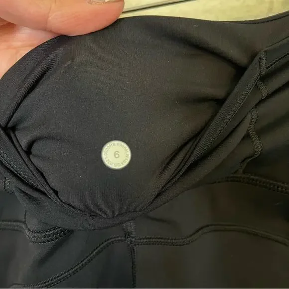 Lululemon Fast & Free 7/8 Tight II *Non-Reflective Nulux Black Leggings Size 6 - Picture 6 of 6